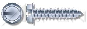 (500pcs) 3/8-12X2 Self-Tapping Screws/Sheet Metal Screws Hex Indented Washer, Slotted Type AB Steel, Zinc Plated No Serrations