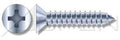 (2000pcs) 10-16X2 Self-Tapping Screws/Sheet Metal Screws Flat Phillips Drive Type AB Steel, Zinc Plated