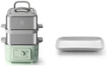 BUYDEEM G52 10.6 Quart Electric Food Steamer Bundle with CT1004 Ceramic Plate, White