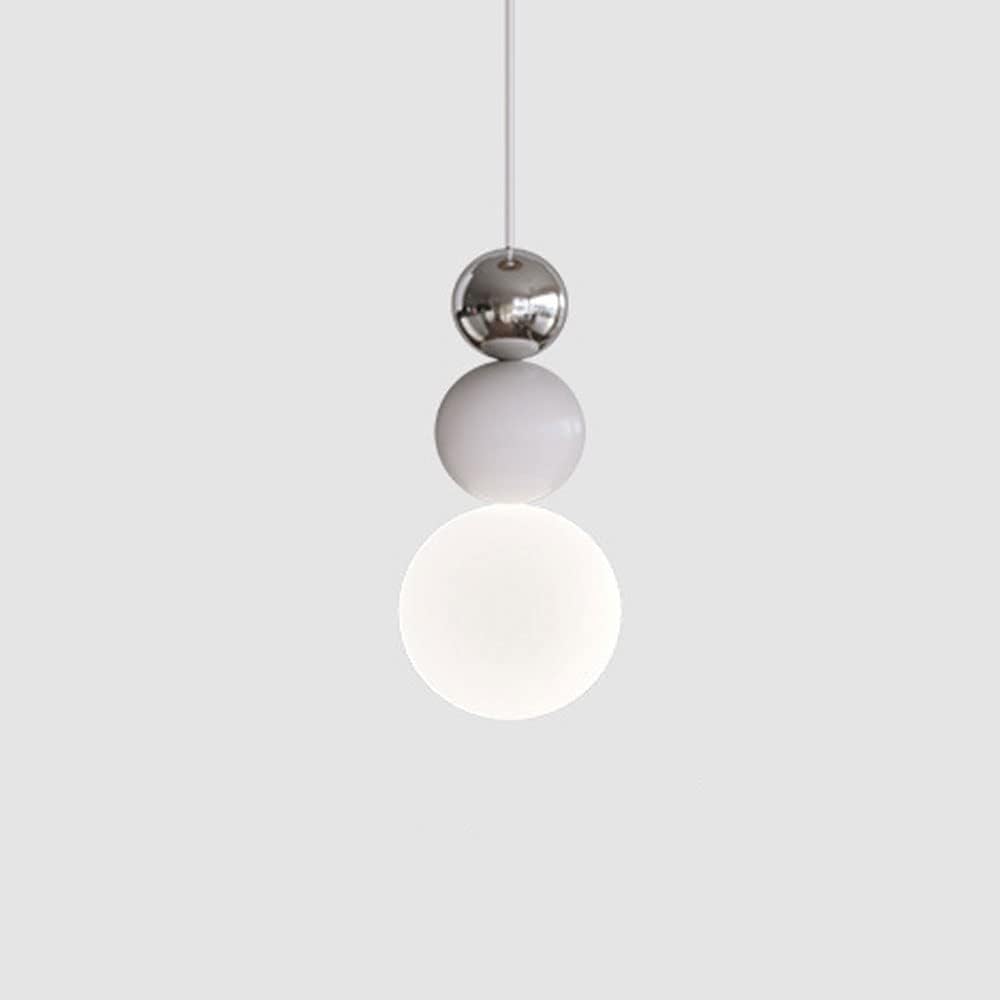 Bedside Pendant Light Creative Design Sense High Translucent Glass Lampshade Hanging Ceiling Lamp Fixture Adjustable Rope Three Balls Chandelier for Balcony Aisle Living Room Background Wall