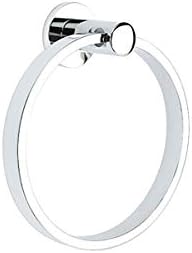 Emtek Modern Brass Towel Ring with Matching Finish Rosette - Choice of 6 Finishes - 280131US26 - Quincy Rosette - Polished Chrome (US26)