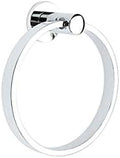 Emtek Modern Brass Towel Ring with Matching Finish Rosette - Choice of 7 Finishes - 280109US26 - Regular Disk Rosette - Polished Chrome (US26)
