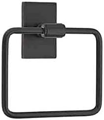 Emtek Transitional Brass Towel Ring with Matching Finish Rosette - Choice of 7 Finishes - 290110US26 - Square (10) - Polished Chrome (US26)