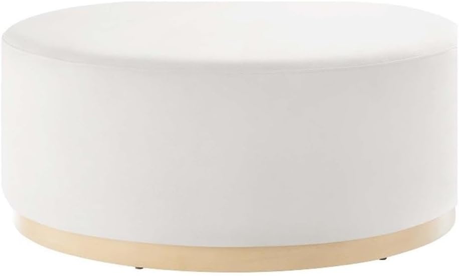 Modway Large 38' Round Performance Velvet Upholstered Upholstered Ottoman