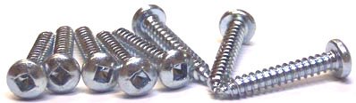 #10 x 2 1/2' Type AB Self-Tapping Screws/Square/Pan Head/Steel/Zinc / 1000 Pc. Carton