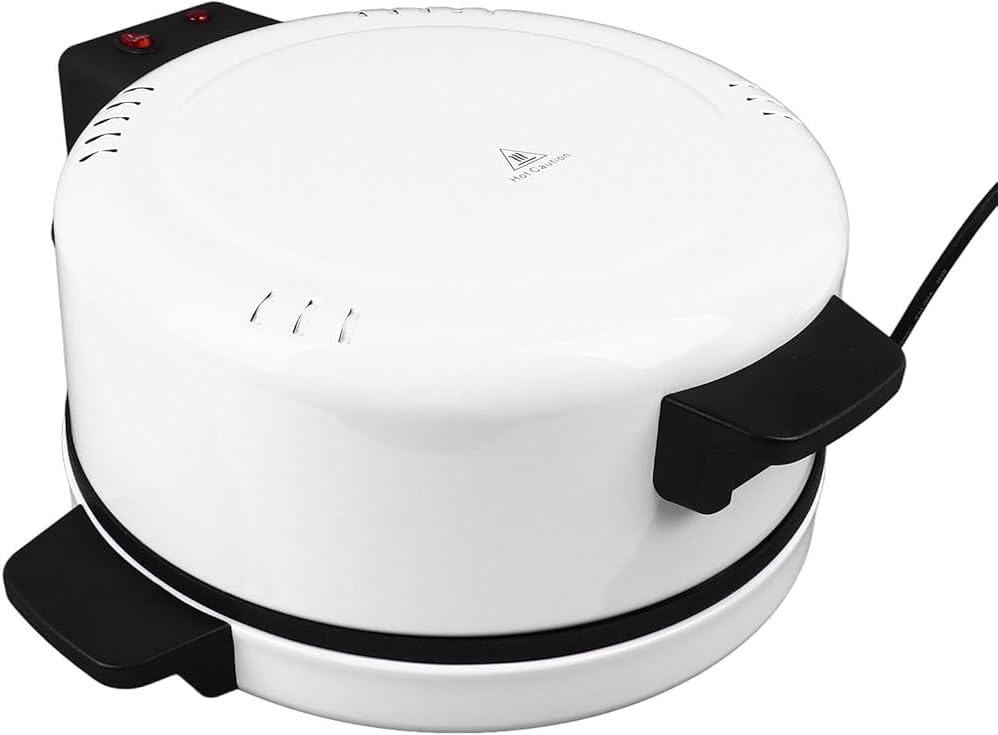 12 Inch Countertop Pizza Maker, Electric Oven Arabic Bread Maker Machine Stainless Steel Heating Coil Fast Cooking for Home Kitchen