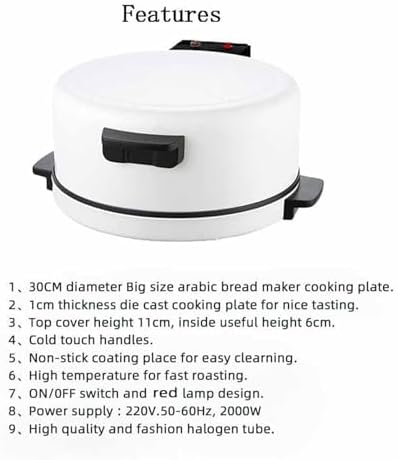 Electric Pizza Oven Indoor and Outdoor, 2000W Countertop Portable Fast Baking Pizza Maker Oven for Pizza, Steak, Arabic Bread, etc. (US Plug 110V)