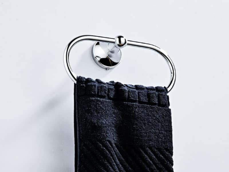 Bathroom Bath Towel Holder, Hand Towel Ring, Antique Towel Ring, Brass Wall Mounted Ellipse Kithen Washroom Bath Towel Holder Hanger Rack, Metal Vintage Hardware,Bronze-A