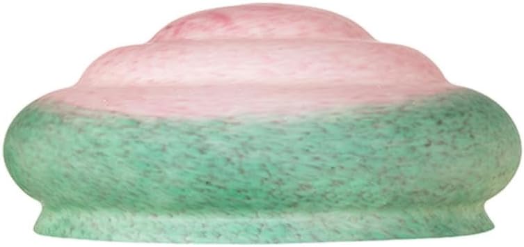 Meyda 12212 15 in. Wide Pink & Green Pate-De-Verre Three Tier Shade - Pink & Green