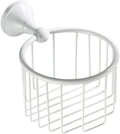 OAKITA White Bathroom Hardware Accessories Brass Double Bath Towel Bar Toilet Brush Shelf Set WC Paper Roll Holder Shower Soap Dish,Paper Basket