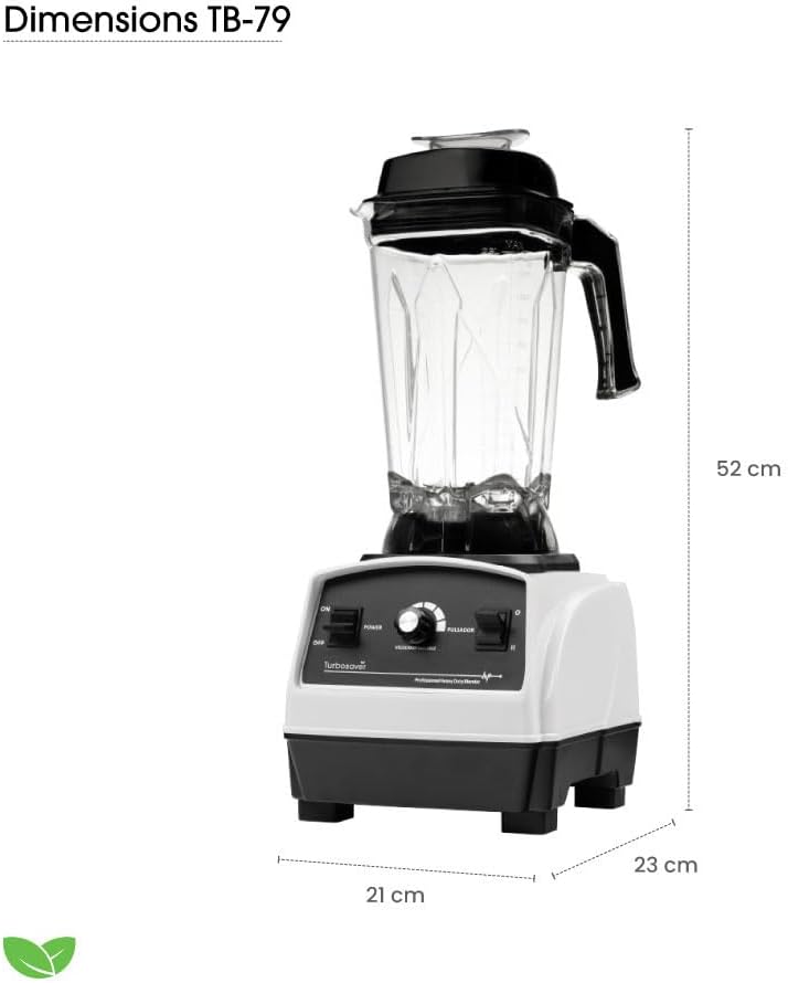 Turbosaver TB79 Professional Blender 1800W – 3.5HP, 35,000 RPM, Commercial Grade, Ice Crushing, 85 oz Tritan Jar