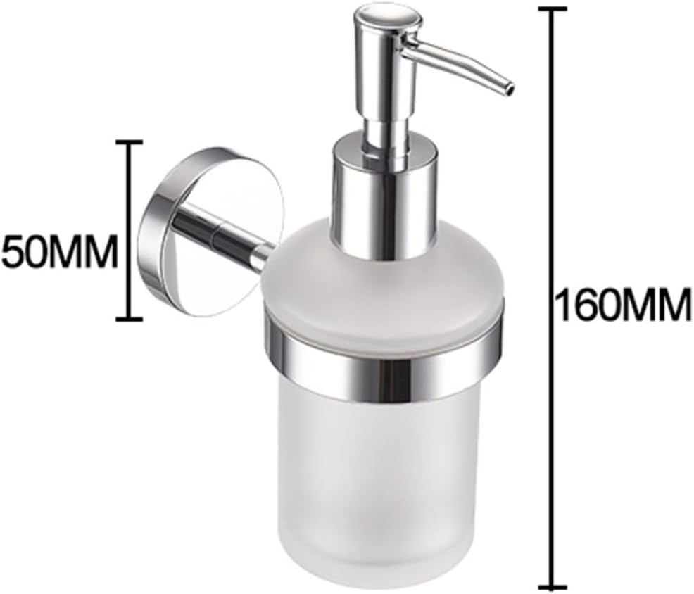 304 Stainless Steel Chrome Plated Wall-Mounted Towel Stick Toilet Bathroom Bathroom Robe Soap Dishwasher Hands Bathroom Set(Soap Dispenser)