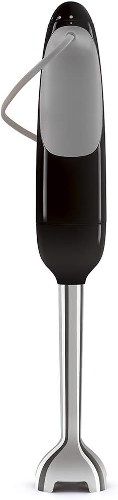 SMEG Handheld Immersion Blender 5 Speeds with Turbo Boost Stainless Steel Blades Nonslip Ergonomic Handle HBF11BLUS Black