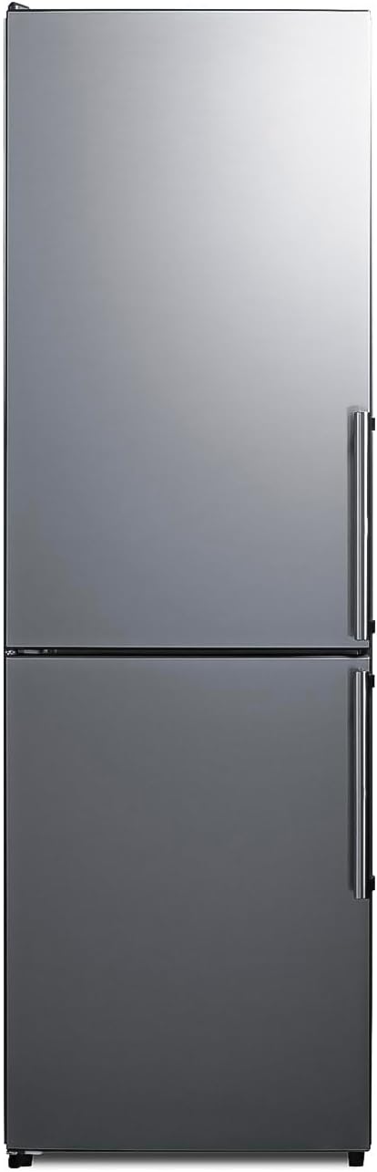 Summit Appliance FFBF235PL 24' Wide Bottom Freezer Refrigerator, Energy Star, LED Lighting, Stainless Steel (LHD)