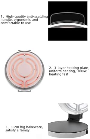 Electric Pizza Oven Indoor and Outdoor, 2000W Countertop Portable Fast Baking Pizza Maker Oven for Pizza, Steak, Arabic Bread, etc. (US Plug 110V)