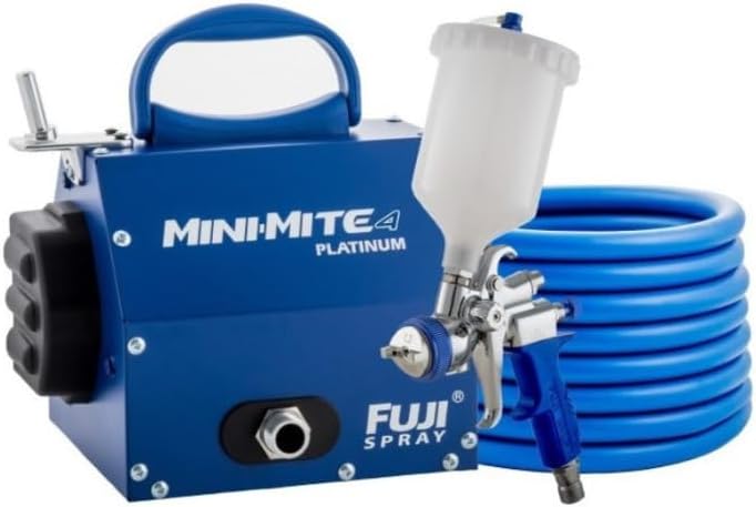 Fuji Spray Mini-Mite 4 Platinum T75G Gravity HVLP Spray System with Accessory Bundle (7 Items)