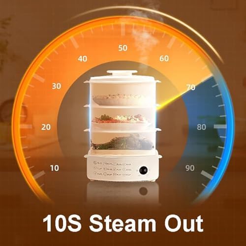 Electric Food Steamer - Multifunctional Cooking Appliance with Timer, Touch Screen, 24H Preset & Anti-Dry Burn Protection for Healthy Meals