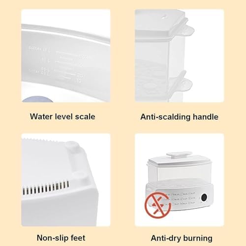 Electric Food Steamer - Multifunctional Cooking Appliance with Timer, Touch Screen, 24H Preset & Anti-Dry Burn Protection for Healthy Meals
