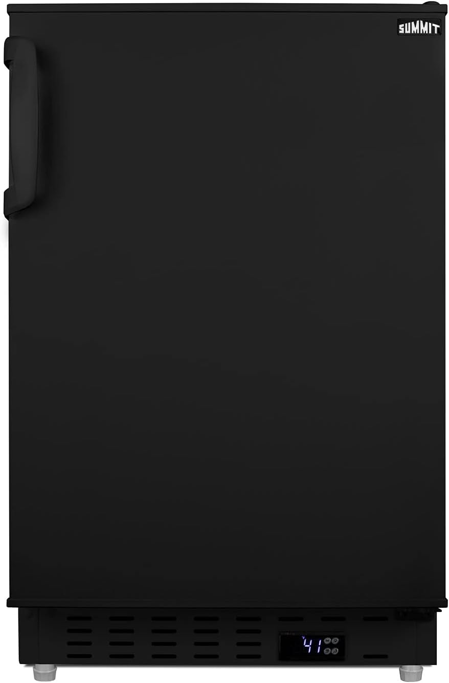 Summit Appliance ALR47B Built-in Undercounter ADA Compliant Residential All-Refrigerator in Black with Door Storage, Interior Light, Open Door Alarm, Adjustable Thermostat and Automatic Defrost