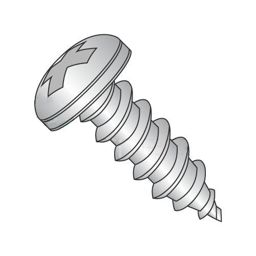 #10 x 2 1/2' Type AB Self-Tapping Screws/Phillips/Pan Head / 18-8 Stainless Steel (Carton: 750 pcs)