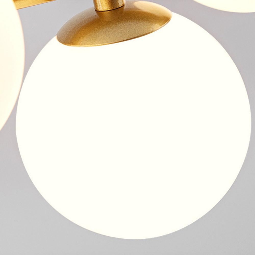 Modern Pendant Ceiling Lights 9 Lights Chandeliers Gold Semi Fixture Close to with White Globe Glass s for Living Room Dining Room Kitchen Lighting