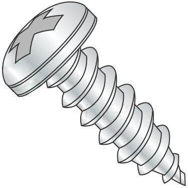 #10-16 x 2 1/4' Self Tapping Screws - Sheet Metal Screws, Type AB, Steel, Zinc Plating, Pan Head, Phillips Drive (Quantity: 1500 pcs)