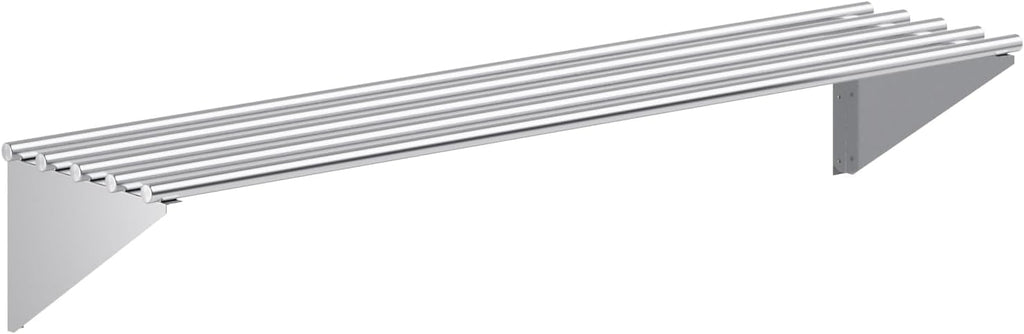 Premium Stainless Steel Tubular Wall Shelf – 14' D x 60' L | NSF Certified | Commercial Equipment & Appliance Shelf for Kitchen, Garage, Utility Room