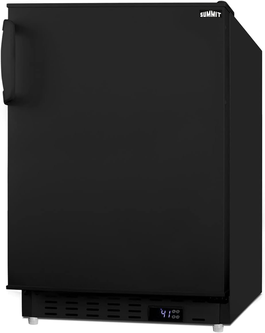 Summit Appliance ALR47B Built-in Undercounter ADA Compliant Residential All-Refrigerator in Black with Door Storage, Interior Light, Open Door Alarm, Adjustable Thermostat and Automatic Defrost