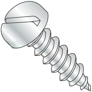 #14-10 x 2' Self Tapping Screws - Sheet Metal Screws, Type A, Steel, Zinc Plating, Pan Head, Slotted Drive (Quantity: 1000 pcs)