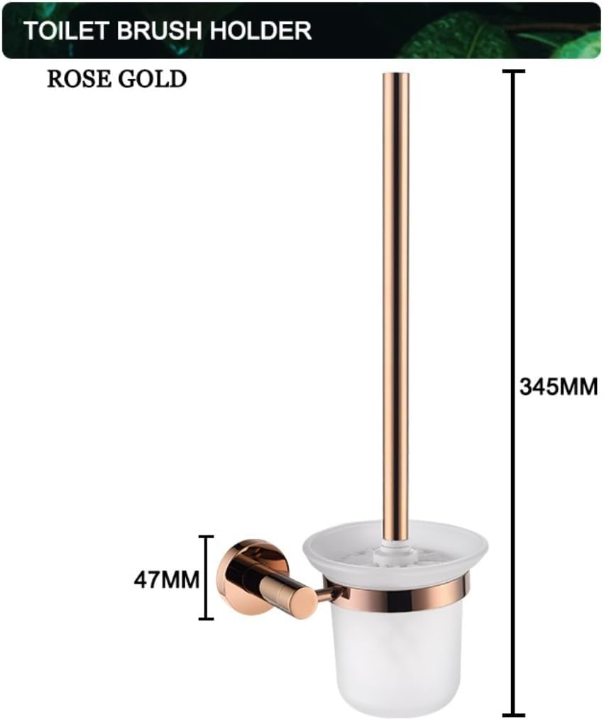 Rose Gold 304 Stainless Steel Wall-Plated Towel Stick Toilet Bathroom Robe Soap Dishwasher Hand Bathroom Set(Toilet Brush Holder)