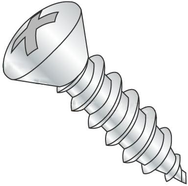 #12 x 3/4' Self Tapping Screws - Sheet Metal Screws, Type A, Stainless Steel 18-8, Oval Head, Phillips Drive, Full Thread (Quantity: 2000 pcs)