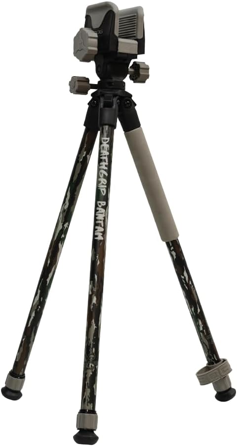 BOG DeathGrip Aluminum Tripod with Durable Frame, Lightweight, Stable Design, Bubble Level, Adjustable Legs, Shooting Rest, and Hands-Free Operation for Hunting, Shooting, and Outdoors