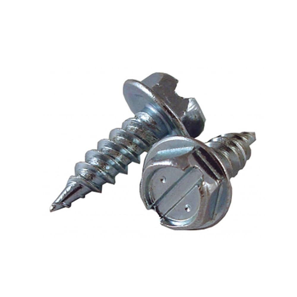 Malco 10X1 Zip-in Self-Piercing Sheet Metal Screws, 1/4' Slotted Hex Head with Undercut Washer, Self-Tapping Fasteners (6000, 1' Length)