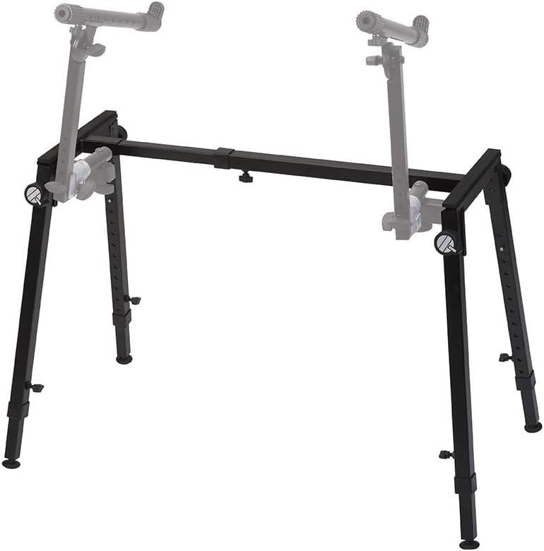 QUIK LOK - WS421 Multifunctional Heavy-Duty Workstand - Height and Width Adjustable Steel Frame for Keyboards, Digital Pianos, and Audio Mixers, Black