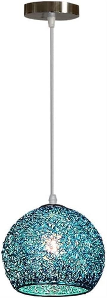 Chandelier Light for Living Room LED Chandelier Aluminum Wire Globe Lampshade Fixture Nordic Decor Hanging Light for Kitchen Island Dining Room Living Room Hallway (Blue)