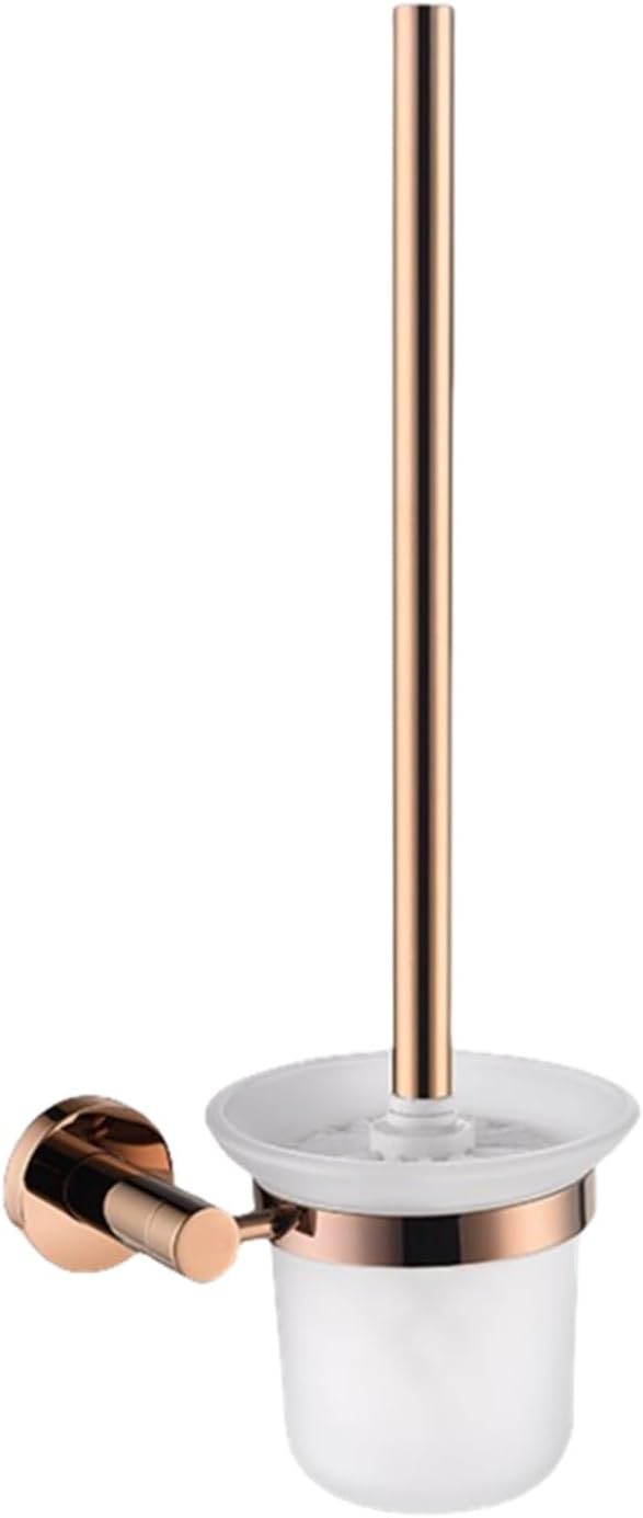Rose Gold 304 Stainless Steel Wall-Plated Towel Stick Toilet Bathroom Robe Soap Dishwasher Hand Bathroom Set(Toilet Brush Holder)