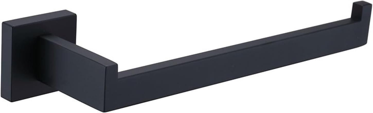 Kitchen and Bathroom Rack Black Towel Rod Bath Towel Hook Towel Rack, Square Black 4-Piece Set