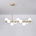 Modern Pendant Ceiling Lights 9 Lights Chandeliers Gold Semi Fixture Close to with White Globe Glass s for Living Room Dining Room Kitchen Lighting