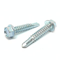 (375 Pieces) 1/4-14x1-3/4'Unslotted Hex Washer Self Drilling Screws Zinc
