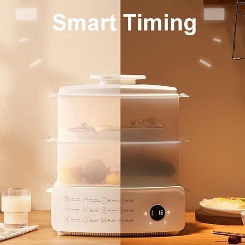 Electric Food Steamer - Multifunctional Cooking Appliance with Timer, Touch Screen, 24H Preset & Anti-Dry Burn Protection for Healthy Meals