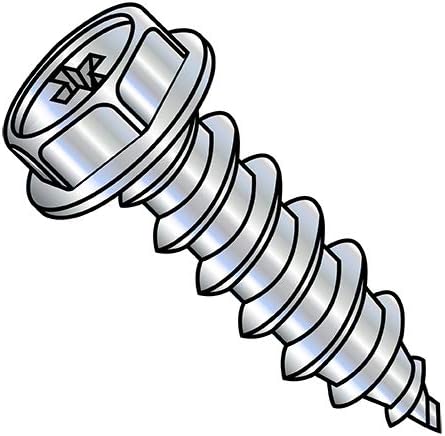 14-10X2 1/2 Phillips Indented Hex Washer Self Tapping Screw Type A Fully Threaded Zinc and B (Pack Qty 700) BC-1440APW by Shorpioen - Made in USA