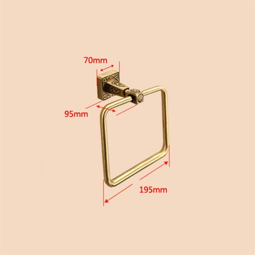 Bathroom Bath Towel Holder, Hand Towel Ring, 1PC Brass Towel Ring, European Style Antique Square Towel Rack Pendant Carved Towel Rack Hangers, Accessories Wall Mounted
