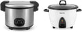Aroma Housewares 60-Cup (Cooked) (30-Cup UNCOOKED) Commercial Rice Cooker, Stainless Steel Exterior (ARC-1130S) & ARC-360-NGP 20-Cup Pot-Style Rice Cooker & Food Steamer, White