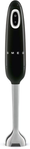 SMEG Handheld Immersion Blender 5 Speeds with Turbo Boost Stainless Steel Blades Nonslip Ergonomic Handle HBF11BLUS Black