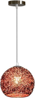 Chandelier Light for Living Room LED Chandelier Aluminum Wire Globe Lampshade Fixture Nordic Decor Hanging Light for Kitchen Island Dining Room Living Room Hallway (Brown)