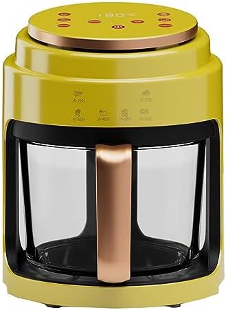 4L Digital Air Fryer Oven with Timer & Temp Control, Detachable Basket for Frying, Roasting, Baking & Grilling - Versatile Yellow Kitchen Appliance