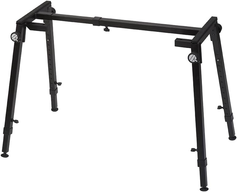 QUIK LOK - WS421 Multifunctional Heavy-Duty Workstand - Height and Width Adjustable Steel Frame for Keyboards, Digital Pianos, and Audio Mixers, Black