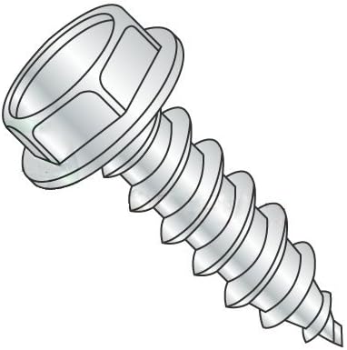#8-18 x 3/4' Self Tapping Screws - Sheet Metal Screws, Type AB, Steel, Zinc Plating, Indented Hex Washer, Unslotted (Quantity: 9500 pcs)
