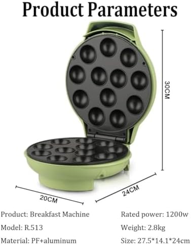 Pancake Maker, 12-hole Non-stick Electric Frying Pan with Indicator Light, Suitable for Pancakes, Pancakes and Takoyaki
