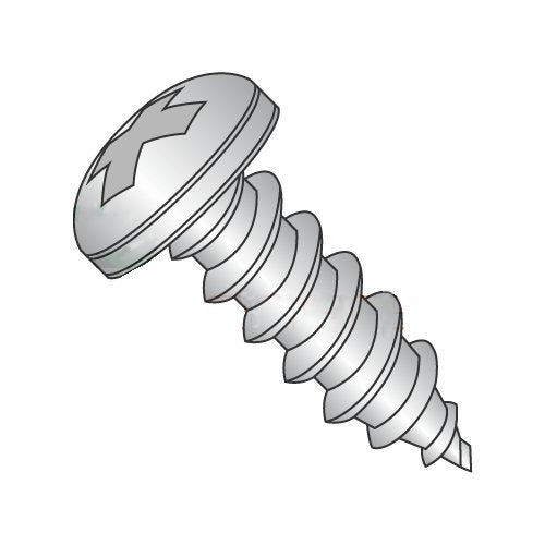 #10 x 2 1/4' Type A Self-Tapping Screws/Phillips/Pan Head / 18-8 Stainless Steel (Carton: 750 pcs)